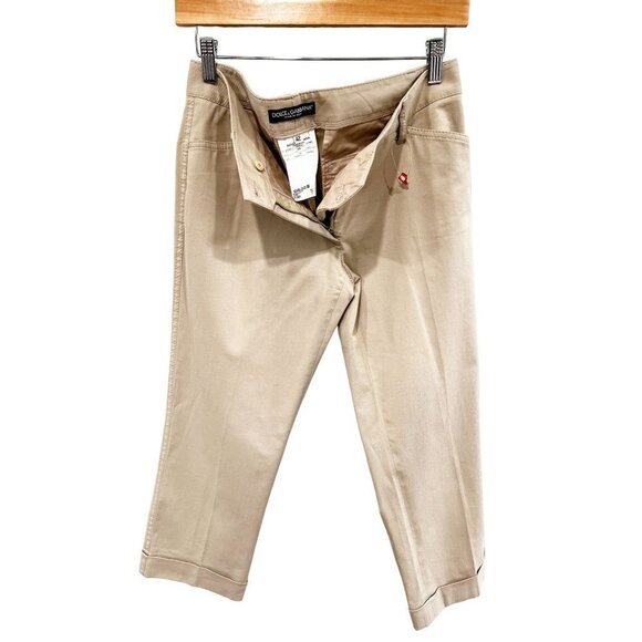 Dolce & Gabbana Capri Pants Khaki Button/Zipper Closure sz(8.5) - Picture 4 of 9